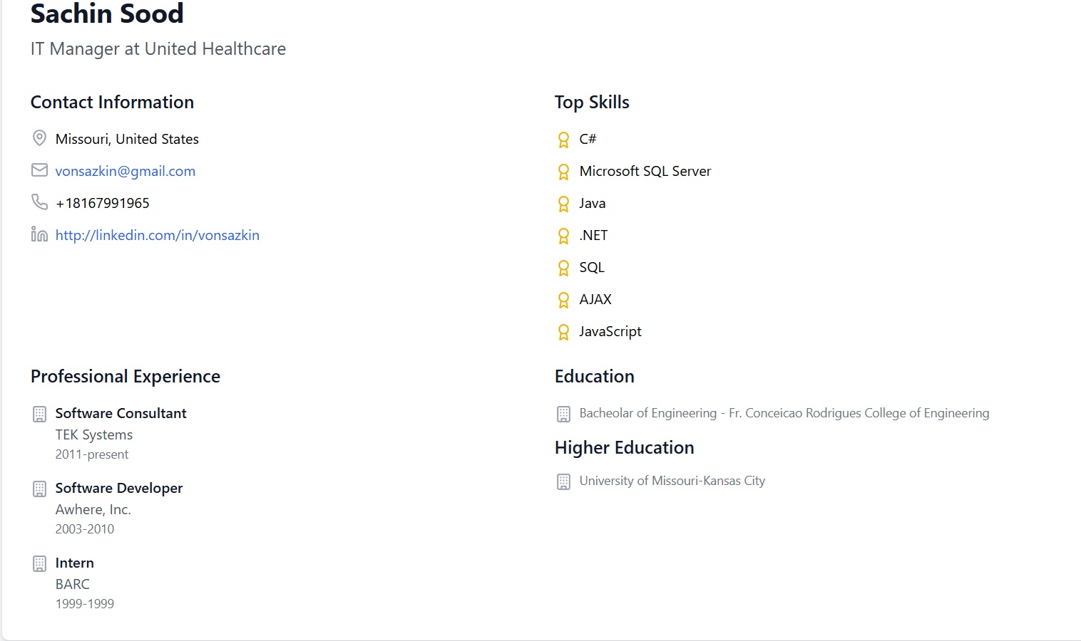 Sachin Sood Profile